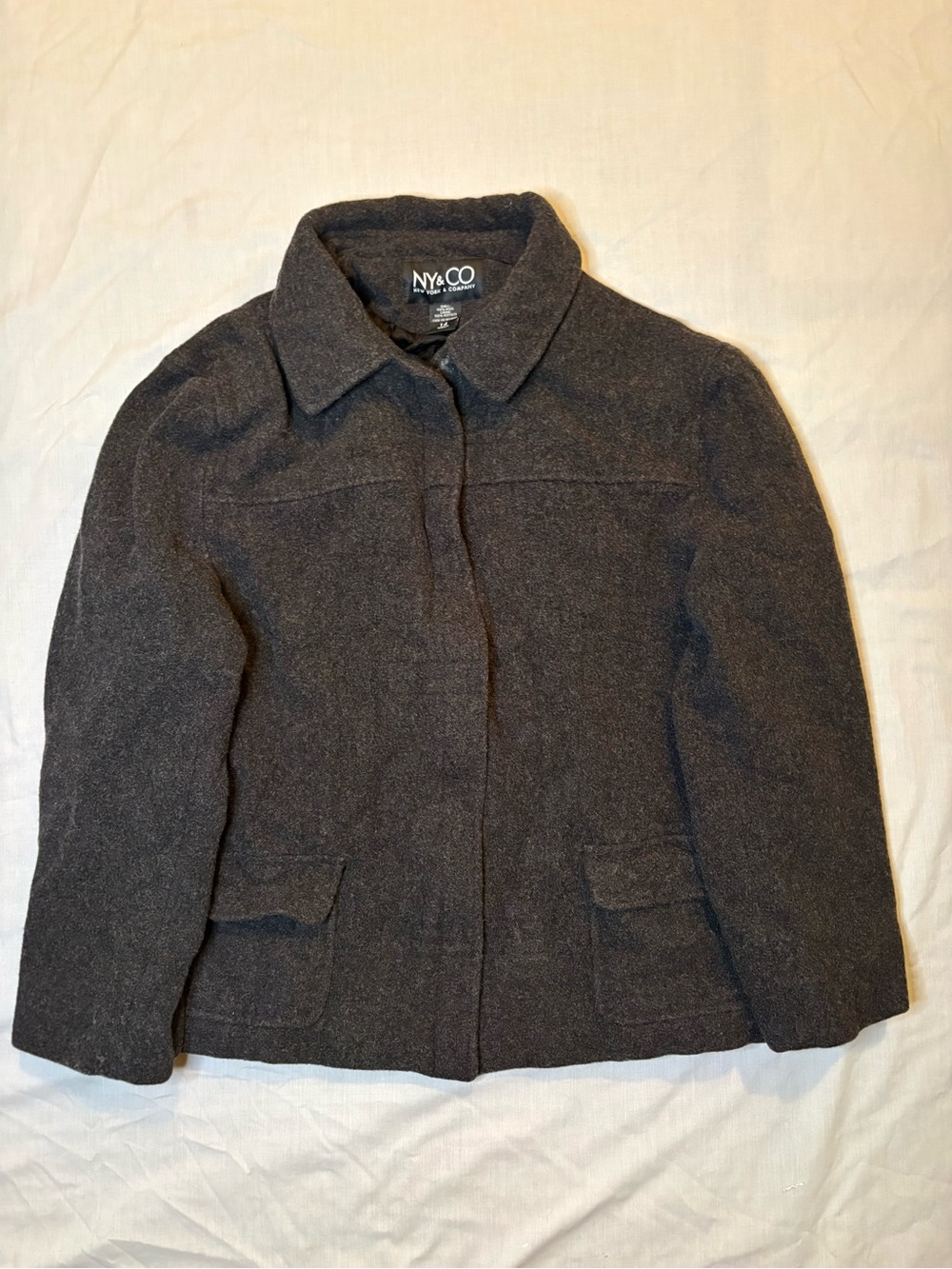 New York & Company Dark Charcoal Pea Coat